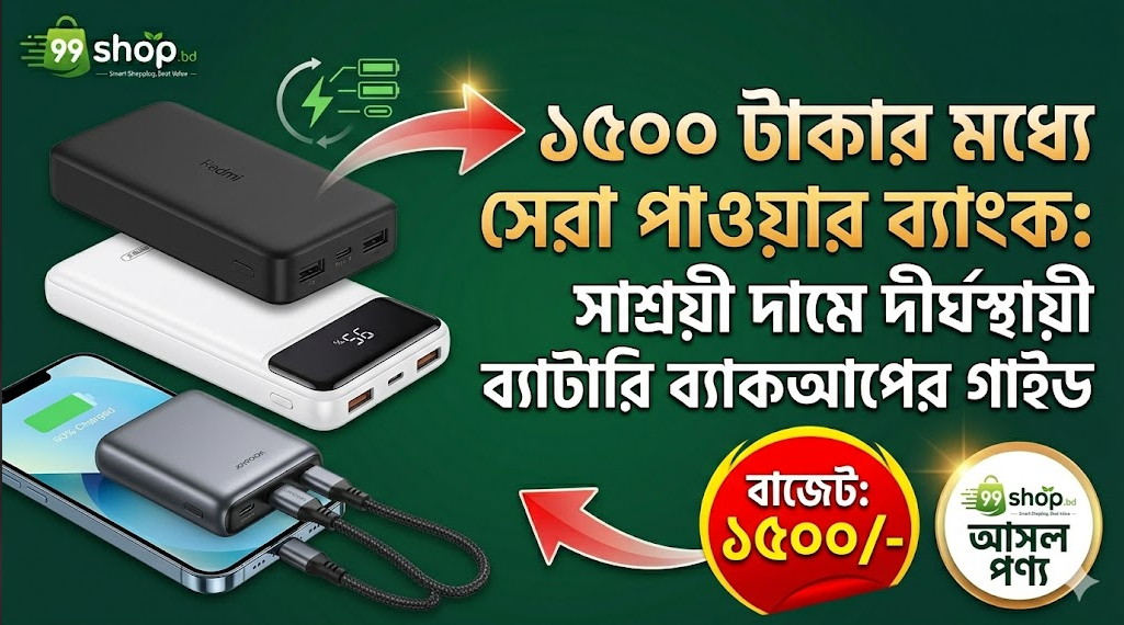 ১৫০০ টাকার মধ্যে সেরা পাওয়ার ব্যাংক: সাশ্রয়ী দামে দীর্ঘস্থায়ী ব্যাটারি ব্যাকআপের গাইড
